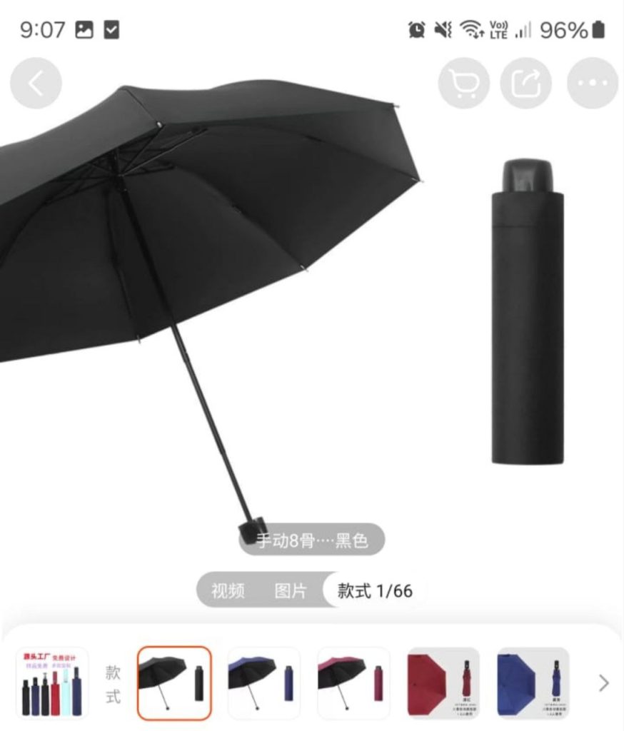 Складной автоматический зонт